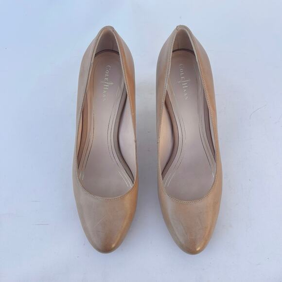 Cole Haan Chelsea Low Pump Heels Nude Tan Classic Leather Sandstone 9 - Picture 7 of 13